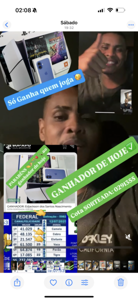 GANHADOR:  Edjackson dos Santos Nascimento 