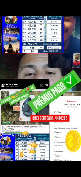 GANHADOR: LUCAS VINICIOS JESUS SANTANA DE OLIVEIRA