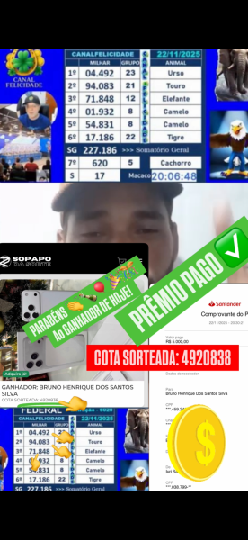 GANHADOR: BRUNO HENRIQUE DOS SANTOS SILVA